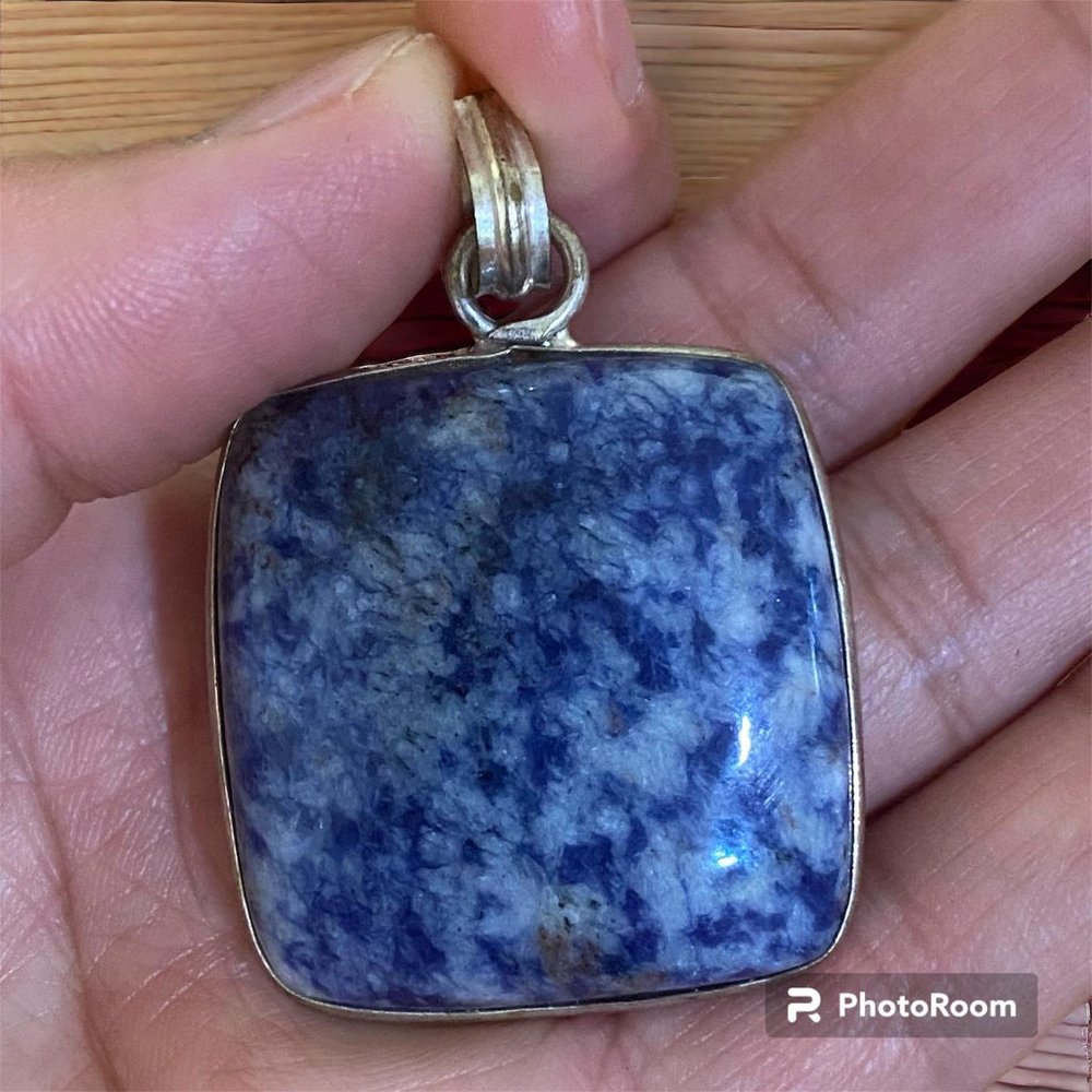 Natural Handcrafted Large Lapis Lazuli Gemstone Pendant.